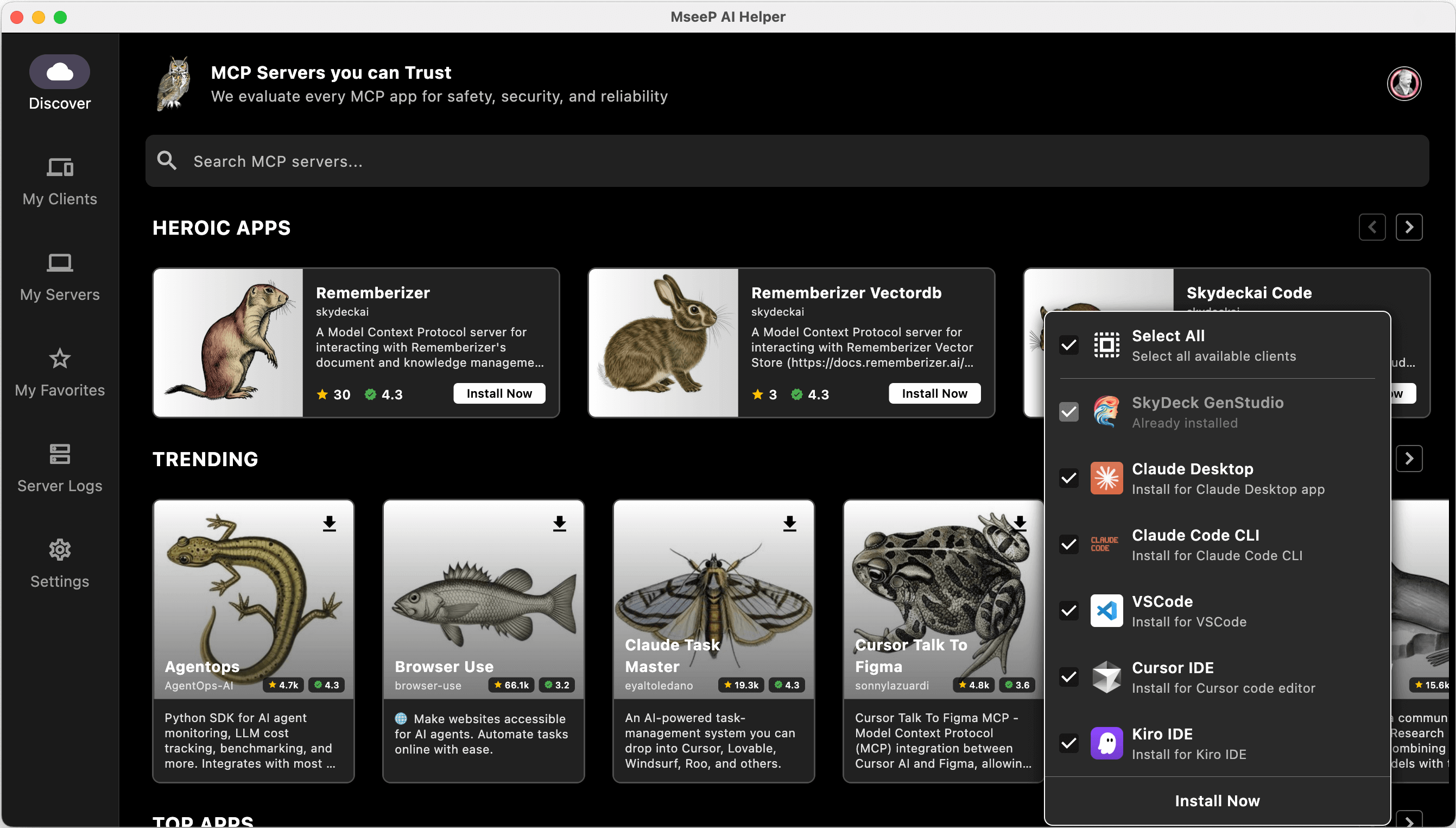MSeep AI Helper Dashboard